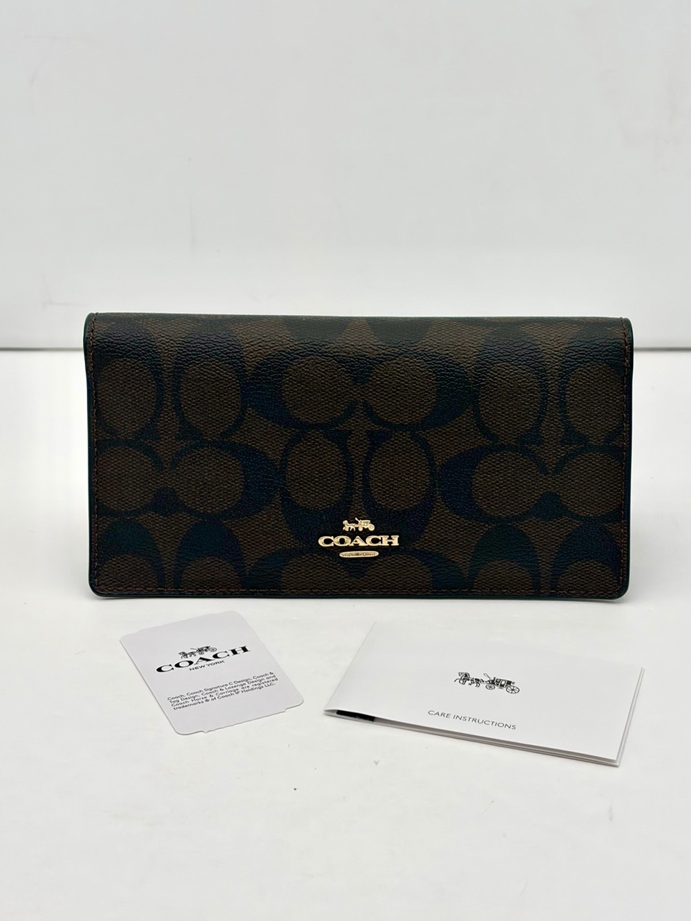 Coach Signature Bifold Waller Check Book Cards Holder